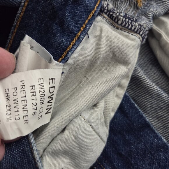 Edwin High Rise Flare Jeans Women's SZ 31 Averi Distressed Dark Wash - Picture 12 of 12